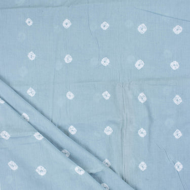 Teal Blue Cotton Bandhani Print Fabric Online