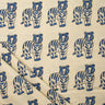 Tiger Hand Block Blue Soft Bagru Fabric