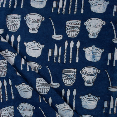 Top Blue Indigo Cotton Hand Block Print Fabric