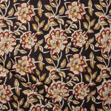 Trendy Floral Hand Printed Cotton Bagru Fabric