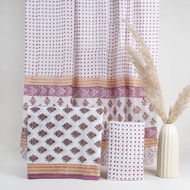 Unstitched Cotton Suits With Cotton Dupatta
