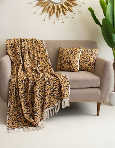 Unique Gifts for Her - Leopard Sofa Blanket with Cushion Cover