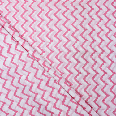 Web Striped Cotton Hand Block Print Fabric