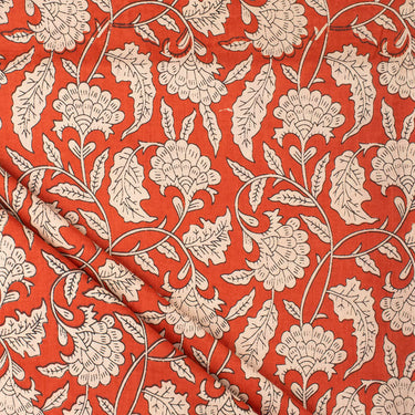 White Floral Bagru Hand Block Printed Fabric at Best Prices
