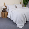 White Solid Cotton Kantha Quilt Double Bed & Single