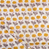Yellow Floral Hand Block Printed Pure Cotton Fabric