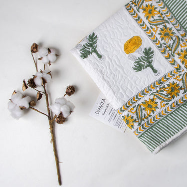 Yellow Floral Printed Cotton Baby Blankets