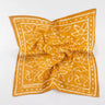 Yellow Hand Block Printed Dabu Head Wrap Cotton Bandana
