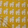 Yellow Tiger Block Printed Cotton Bagru Fabric
