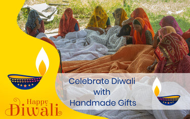 Handmade Diwali Gift Bags with Block Printed Fabric