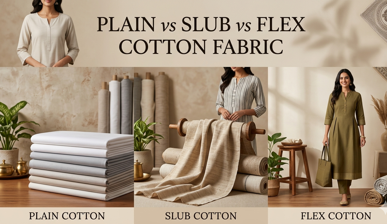 Plain vs Slub vs Flex Cotton Fabric - DMAASA – Dmaasa