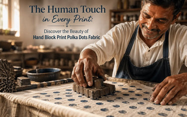Hand Block Print Polka Dots Fabric