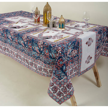 Block Print Table Cloth, Table Runner, Table Napkins