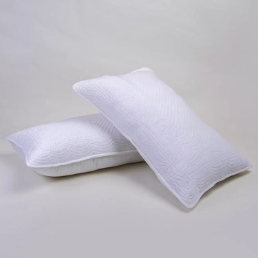 100% Cotton Solid White Quilted Machine Pillow Cover