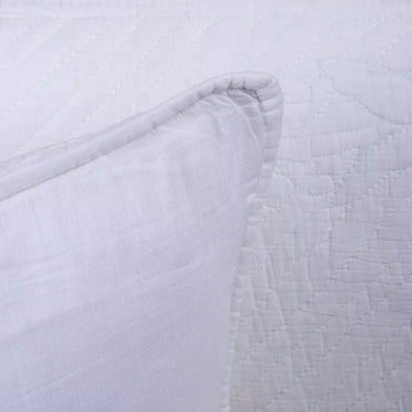 100% Cotton Solid White Quilted Machine Pillow Cover