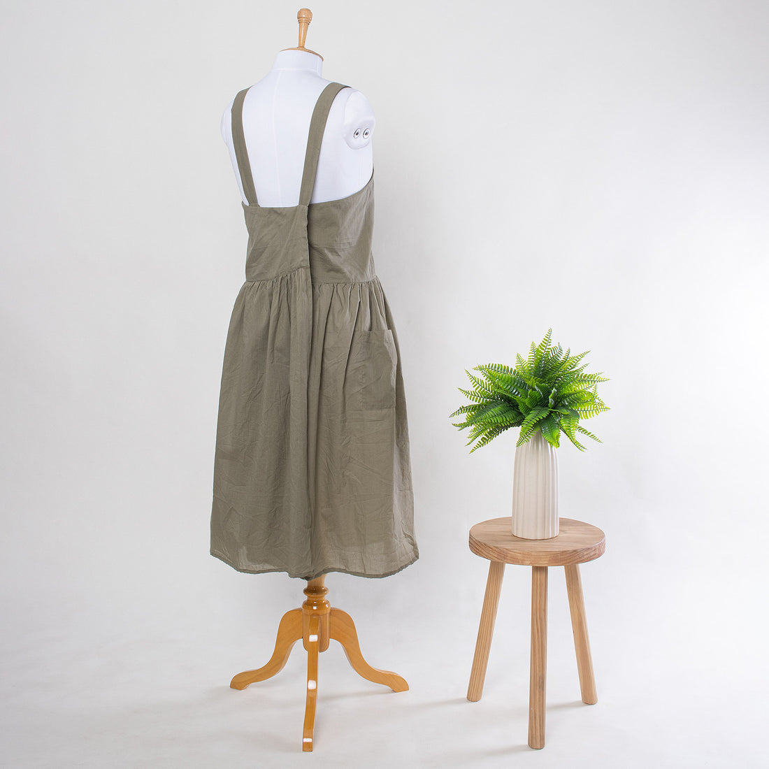 Green Dyed Apron Dress