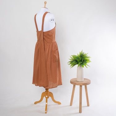 2 Side Pocket Women's Kitchen Brown Apron