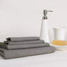 Absorbent Charcoal Grey Cotton Waffle Towel Set