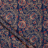 Ajrakh Print Floral Block Blue Cotton Fabric Online