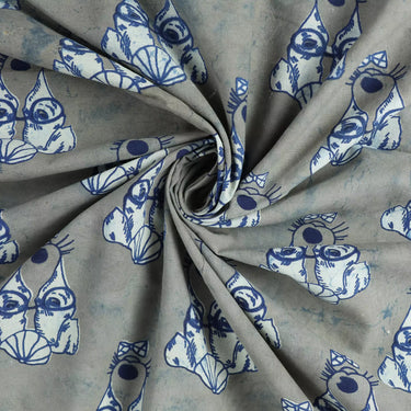 Animal Dabu Hand Block Printed Kashish Fabric