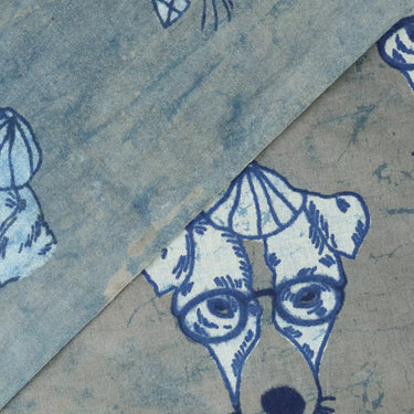 Animal Dabu Hand Block Printed Kashish Fabric