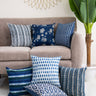 Assorted Indigo Hand Block Printed Cotton Cushion Cover