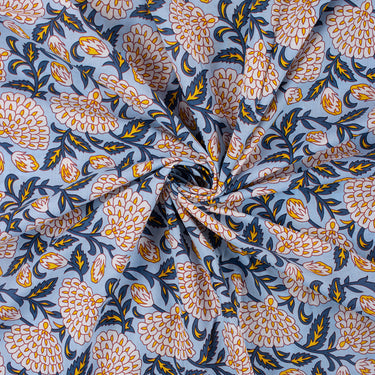 Attractive Cotton Floral Hand Block Print Fabric