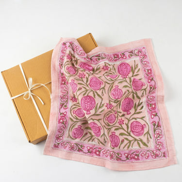 Hand Block Floral Printed Soft Cotton Bandana
