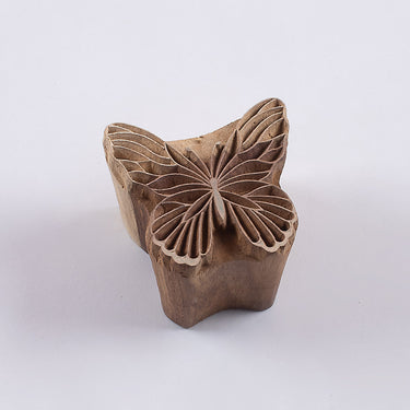 Butterfly Wooden Block Printing Kit with White Pure Cotton Stole