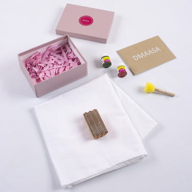 Wooden Blocks Printing Kit with White Stole