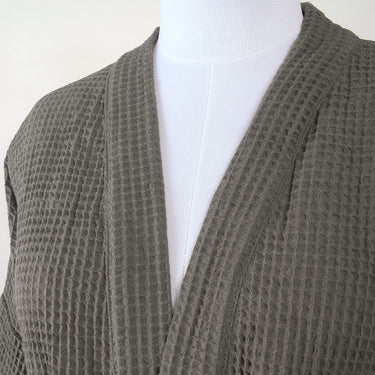 Bathrobe Solid Waffle Robe With Belt for Men & Women