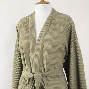 Waffle Bathrobe Unisex With Multiple Pocket