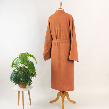 Solid Waffle Bathrobe for Women's 