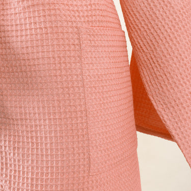 Pink Waffle Cotton Bathrobe