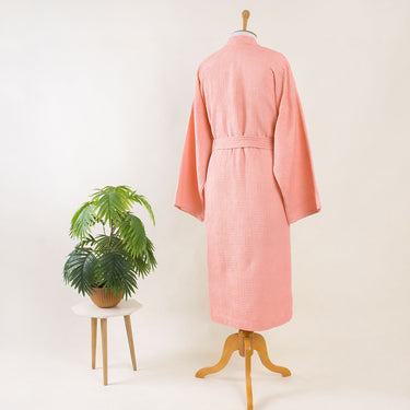 Pink Waffle Cotton Bathrobe
