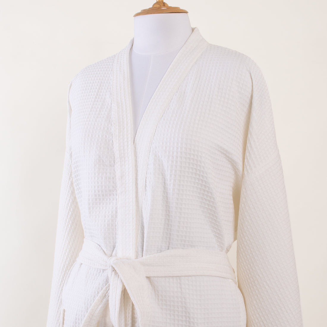 White Waffle Terry Bathrobe for Women & Men With Multiple Pocket