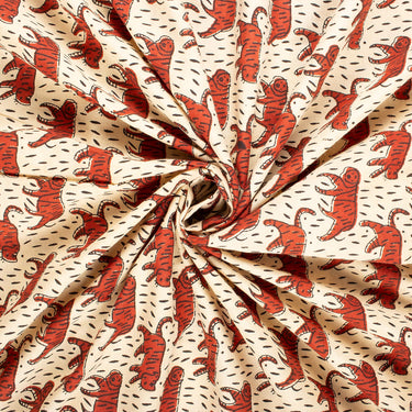 Bagru Animal Hand Block Printed Fabric Perfect for Dailywear