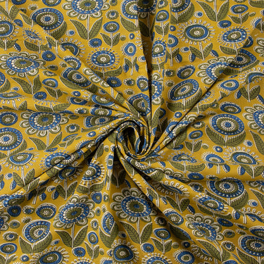 Bagru Floral Hand Block Printed Fabric
