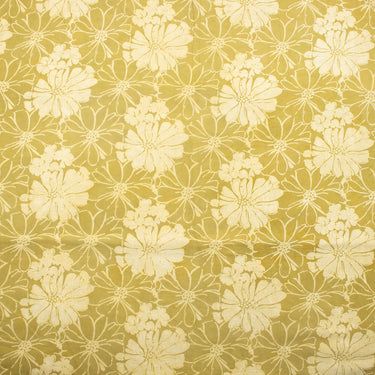Bagru Yellow Floral Hand Block Print Fabric for Kurti Online