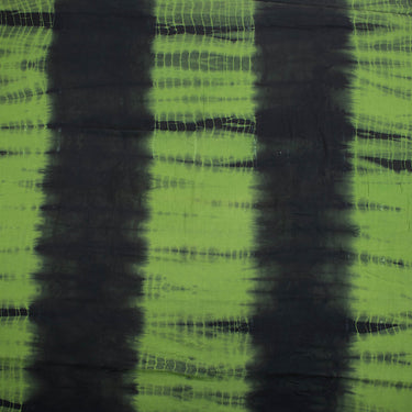 Beautiful Green and Black Tie Dye Shibori Cotton Fabric