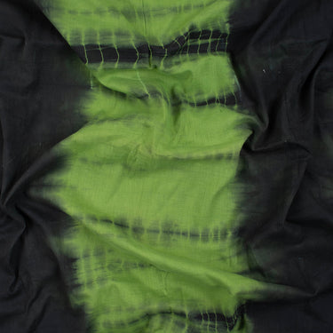 Beautiful Green and Black Tie Dye Shibori Cotton Fabric