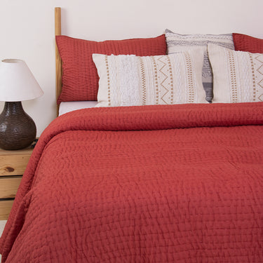 Beautiful Maroon Kantha Quilt For Winter