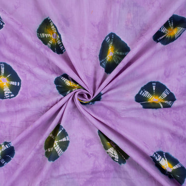 Beautiful Purple Polkas Dots Tie Dye Shibori Cotton Fabric