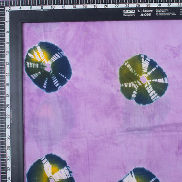 Beautiful Purple Polkas Dots Tie Dye Shibori Cotton Fabric