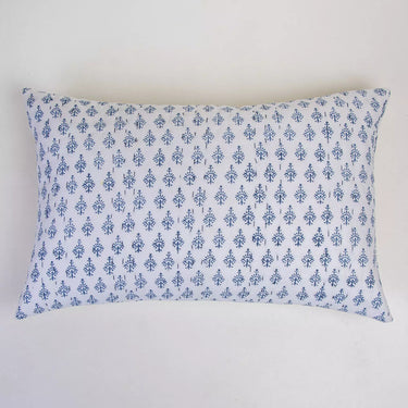 Best Blue Floral Premium Cotton Kantha Quilted Pillow Cover