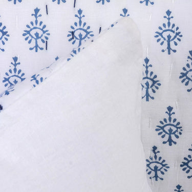 Best Blue Floral Premium Cotton Kantha Quilted Pillow Cover