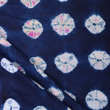 Best Blue Polkas Dot Tie Dye Shibori Cotton Running Fabric