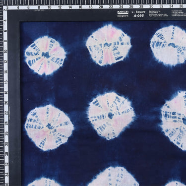 Best Blue Polkas Dot Tie Dye Shibori Cotton Running Fabric