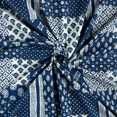 Best Cotton Indigo Blue Hand Block Printed Cotton Fabric