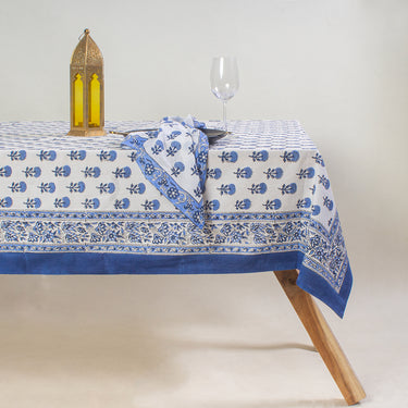 Best Gifts For Her Block Print Table Cloth & 6 Napkins 16x16 Inches